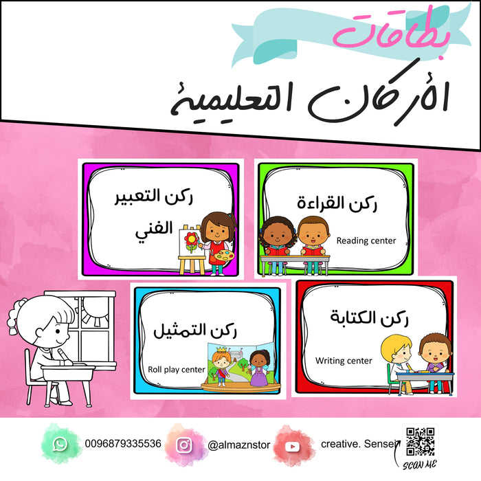 بطاقات الأركان التعليمية